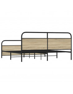 Giroletto senza Materaso in Metallo Rovere Sonoma 193x203 cm