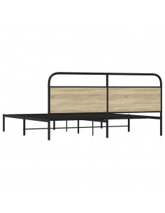 Giroletto senza Materaso in Metallo Rovere Sonoma 193x203 cm