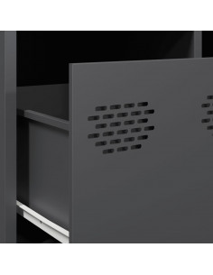 Tavolino Antracite 68,5x50x43,5 cm in Acciaio Laminato a Freddo