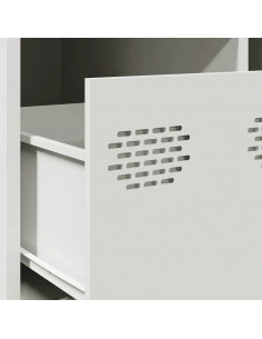 Tavolino Bianco 68,5x50x43,5 cm in Acciaio Laminato a Freddo