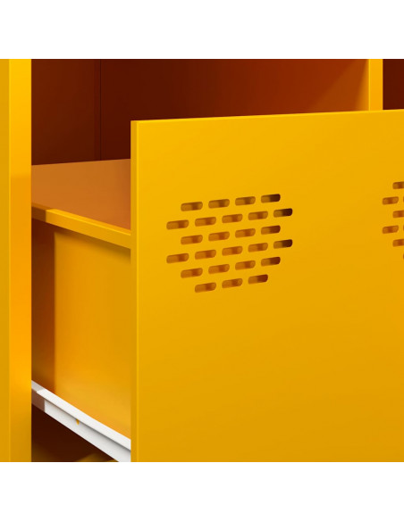 Tavolino Giallo Senape 68,5x50x43,5cm Acciaio Laminato a Freddo