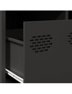 Tavolino Nero 68,5x50x43,5 cm in Acciaio Laminato a Freddo