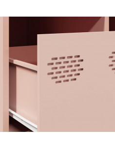 Tavolino Rosa 68,5x50x43,5 cm in Acciaio Laminato a Freddo