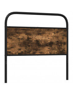 Testiera Rovere Fumo 107 cm in Acciaio e Legno Multistrato