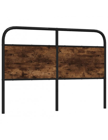 Testiera Rovere Fumo 135 cm in Acciaio e Legno Multistrato