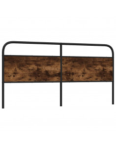 Testiera Rovere Fumo 180 cm in Acciaio e Legno Multistrato