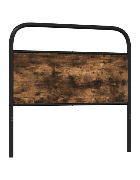 Testiera Rovere Fumo 90 cm in Acciaio e Legno Multistrato