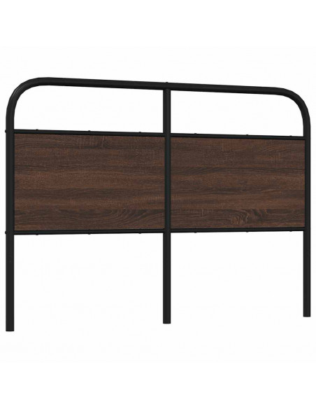 Testiera Rovere Marrone 135 cm in Acciaio e Truciolato
