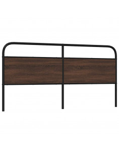 Testiera Rovere Marrone 200 cm in Acciaio e Truciolato