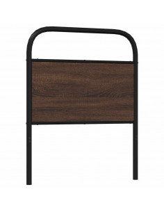 Testiera Rovere Marrone 75 cm in Acciaio e Truciolato