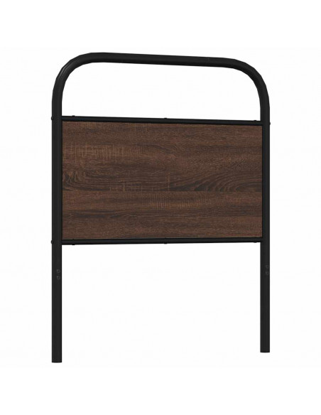 Testiera Rovere Marrone 80 cm in Acciaio e Truciolato