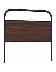 Testiera Rovere Marrone 90 cm in Acciaio e Truciolato