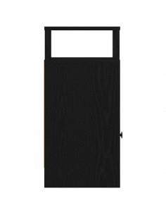 Comodino con Cassetto Nero 25x31x66 cm