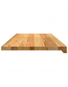 Davanzali 2 pz Marrone Chiaro 90x40x2 cm Legno Massello Rovere