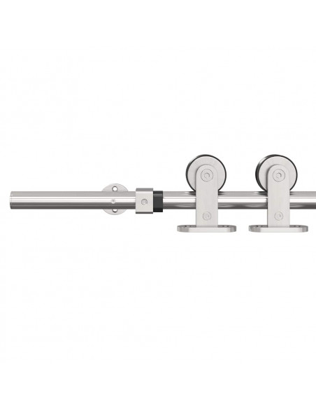 Kit Binari Porta Scorrevole 183 cm Acciaio Inossidabile Argento