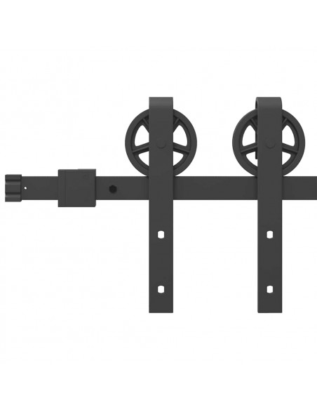 Kit di Binari per Porte Scorrevoli 183 cm Acciaio Nero