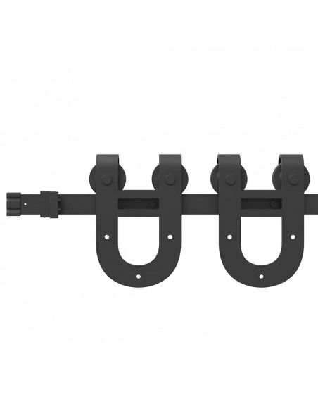 Kit di Binari per Porte Scorrevoli 183 cm Acciaio Nero