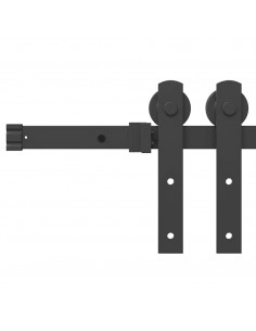 Kit di Binari per Porte Scorrevoli 183 cm Acciaio Nero