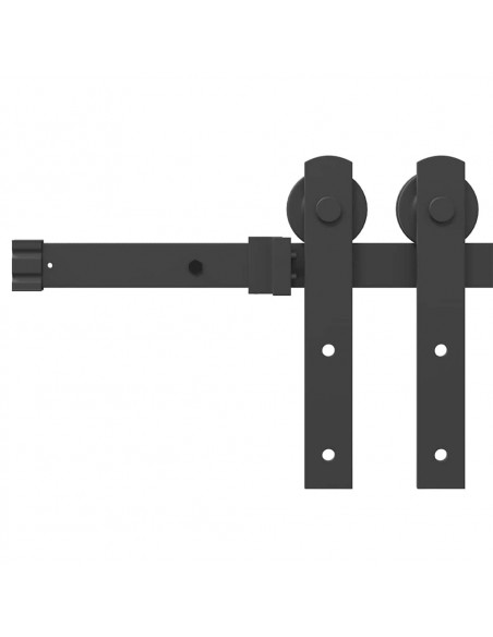 Kit di Binari per Porte Scorrevoli 213,5 cm Acciaio Nero