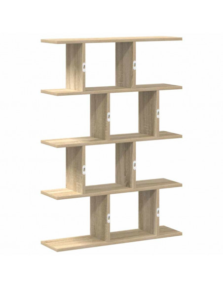 Mensola a Cubo da Muro 12 Scomparti in Truciolato Rovere Sonoma