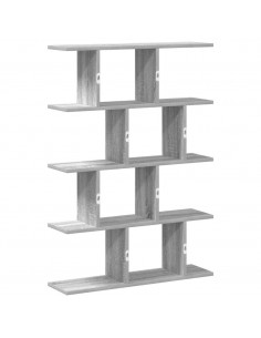 Mensola a Cubo da Muro 12 Scomparti in Truciolato Sonoma Grigio