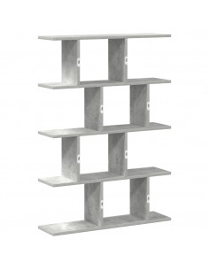 Mensola a Cubo da Muro 12 Scomparti Truciolato Grigio Cemento