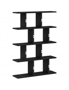 Mensola a Cubo da Parete 12 Scomparti Nero in Truciolato