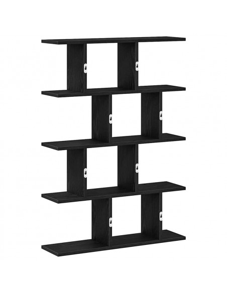 Mensola a Cubo da Parete 12 Scomparti Nero in Truciolato