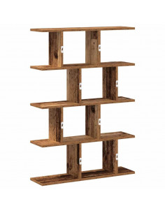 Mensola a Muro a Cubo 12 Scomparti in Truciolato Legno Antico