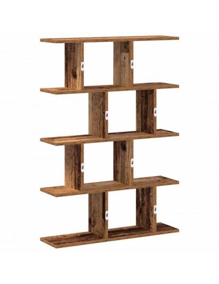 Mensola a Muro a Cubo 12 Scomparti in Truciolato Legno Antico