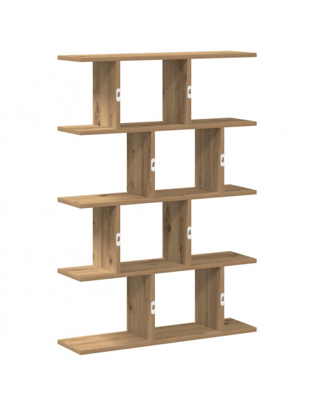 Mensola a Muro Cubo 12 Scomparti Truciolato Rovere Artigianale