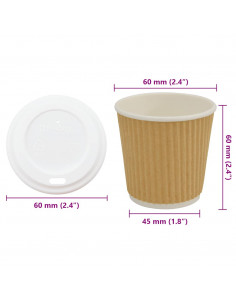 Tazze da Caffè in Carta con Coperchi 1000 pz 4oz 100 ml