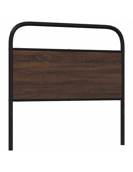 Testiera Rovere Marrone 107 cm in Acciaio e Truciolato