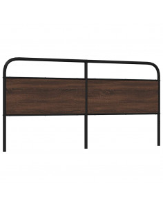 Testiera Rovere Marrone 180 cm in Acciaio e Truciolato