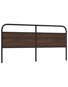 Testiera Rovere Marrone 190 cm in Acciaio e Truciolato