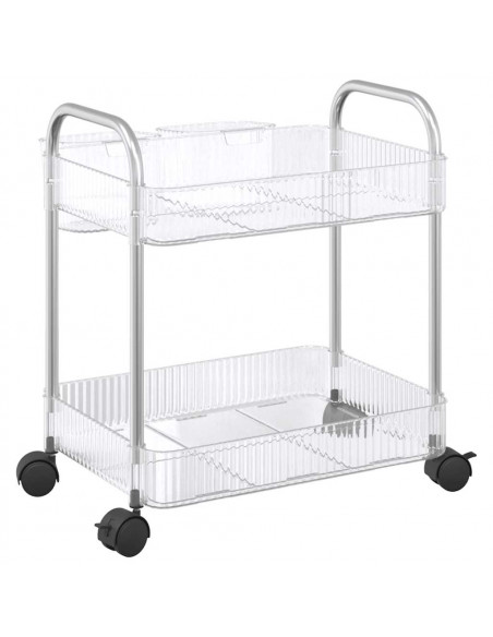 Carrello Portaoggetti a 2 Livelli 37x27,5x43,5 cm in Acrilico