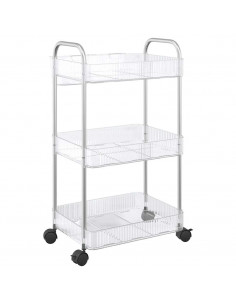 Carrello Portaoggetti a 3 Livelli 37x28x68 cm in Acrilico