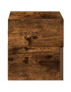 Comodini a Muro 2 pz Rovere Fumo 45x26x28,5 cm