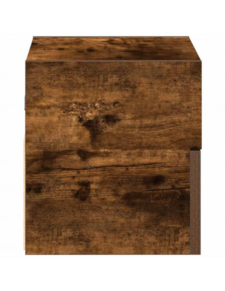 Comodini a Muro 2 pz Rovere Fumo 45x26x28,5 cm
