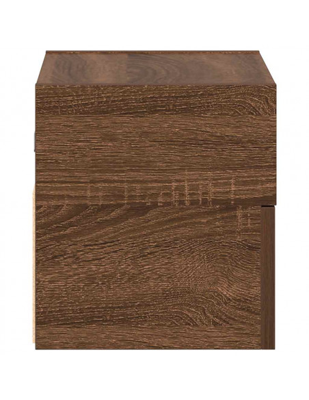 Comodini a Muro 2 pz Rovere Marrone 45x26x28,5 cm