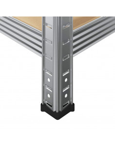 Mensola 5 Strati Argento in Acciaio e Legno Multistrato