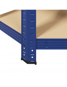 Mensola Angolare 5 Strati Blu in Acciaio e Legno Multistrato