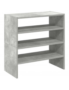 Scarpiere 2 pz Impilabili Grigio Cemento 60x30x30,5 cm