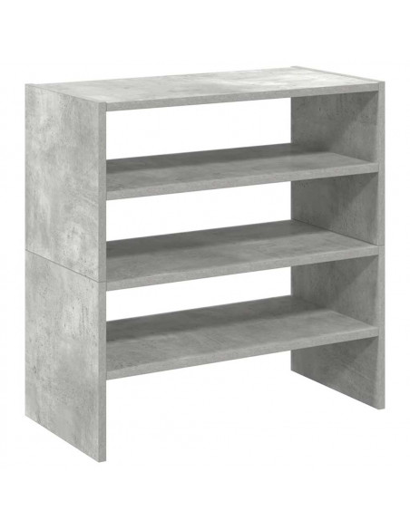 Scarpiere 2 pz Impilabili Grigio Cemento 60x30x30,5 cm