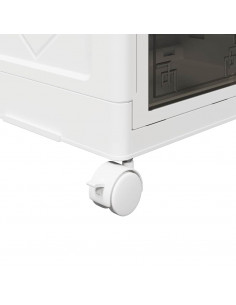 Scatola Portaoggetti con Ruote 2 Livelli 28 L 48,5x29,5x59,5 cm