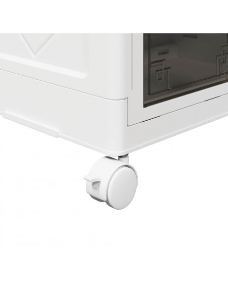 Scatola Portaoggetti con Ruote 4 Livelli 75 L 65x40x145 cm