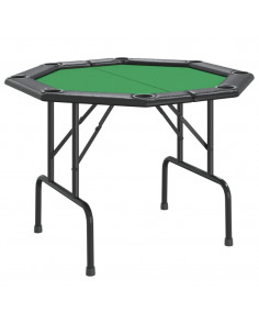 Tavolo da Poker Pieghevole 8 Giocatori Verde 108x108x75 cm 2