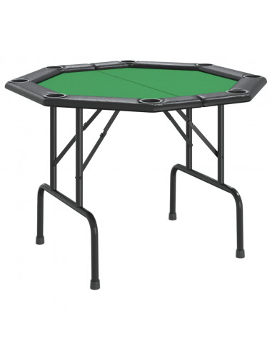 Tavolo da Poker Pieghevole 8 Giocatori Verde 108x108x75 cm