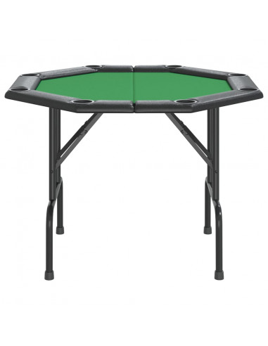 Tavolo da Poker Pieghevole 8 Giocatori Verde 108x108x75 cm