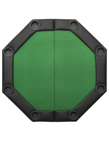 Tavolo da Poker Pieghevole 8 Giocatori Verde 108x108x75 cm
